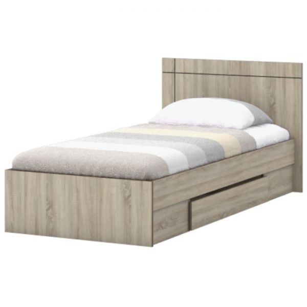 Кровать «Диско» с ящиком, 900 ? 2000 мм, цвет дуб сонома