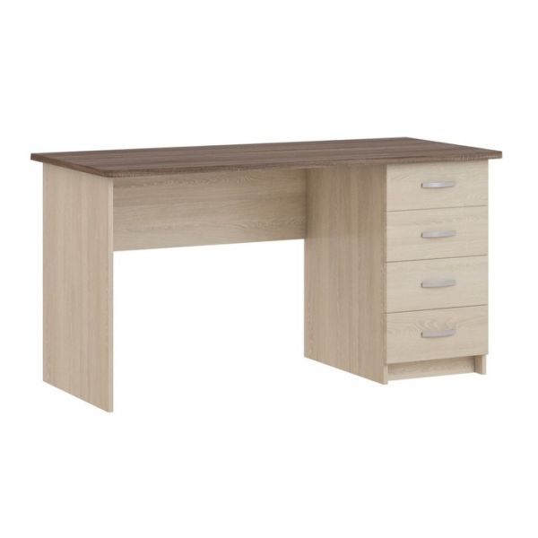 Стол письменный «Сити 4», 1450 ? 650 ? 748 мм, цвет дуб сонома / дуб сакраменто тёмный