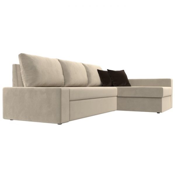 Угловой диван «Версаль», механизм дельфин, микровельвет, цвет бежевый