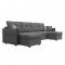 П-образный диван «Валенсия», механизм дельфин, рогожка, цвет серый