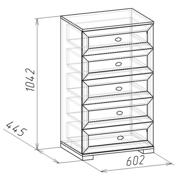 Комод Sherlock 6, 602 ? 445 ? 1042 мм, цвет дуб сонома
