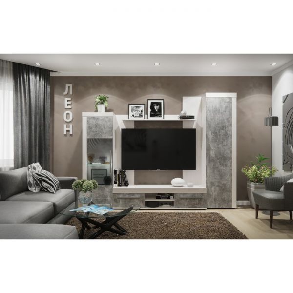 Шкаф для одежды и белья «Леон 5», 560 ? 389 ? 2113 мм, ясень анкор светлый/ателье светлый