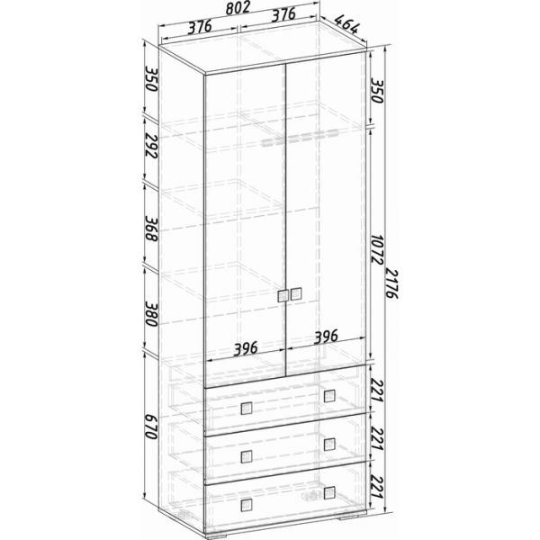Шкаф для белья Тренд 802х460х2176 белья крафт/метрополитан грей/белый фп