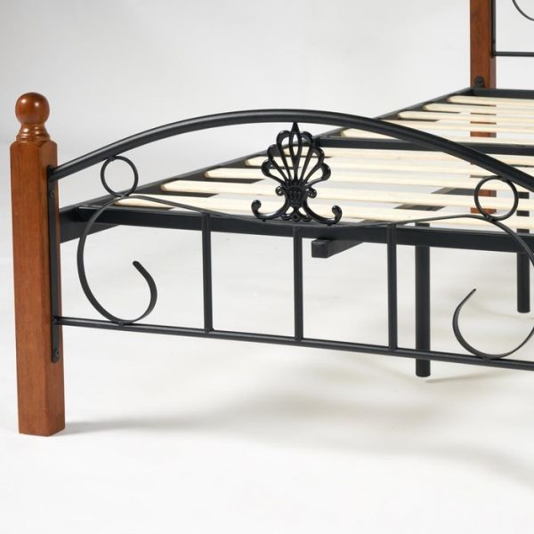 Кровать РУМБА  Wood slat base , 90х200 см , красный дуб/черный