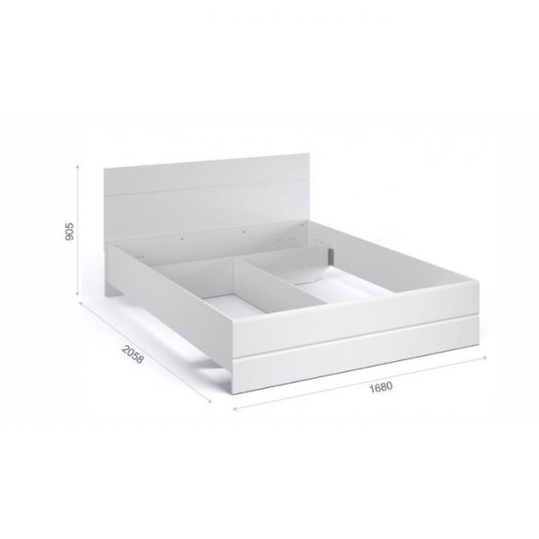 Кровать «Йорк», 1400 ? 2000 мм, без основания, цвет белый / белый глянец