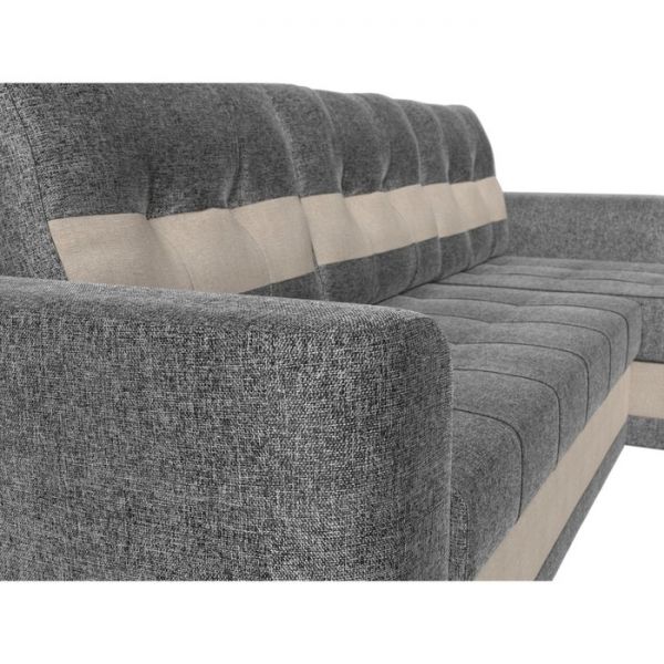 Угловой диван «Честер», механизм еврокнижка, рогожка, цвет серый / бежевый