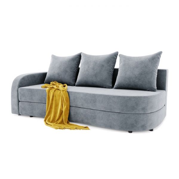 Диван прямой «Гитара», еврокнижка, ППУ, велюр, локоть левый, цвет селфи 15