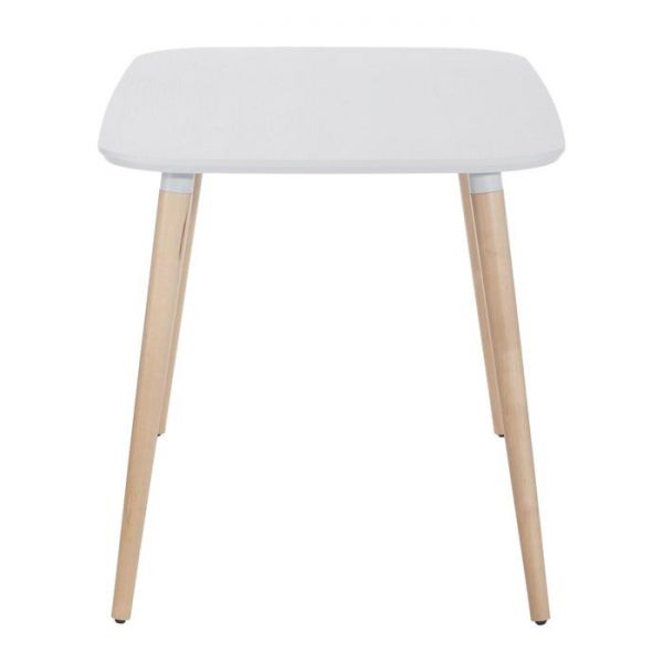 Стол обеденный Бони-2 нераздвижной 1140х720х750 Вуд Дуб Белый/опора Натуральное дерево