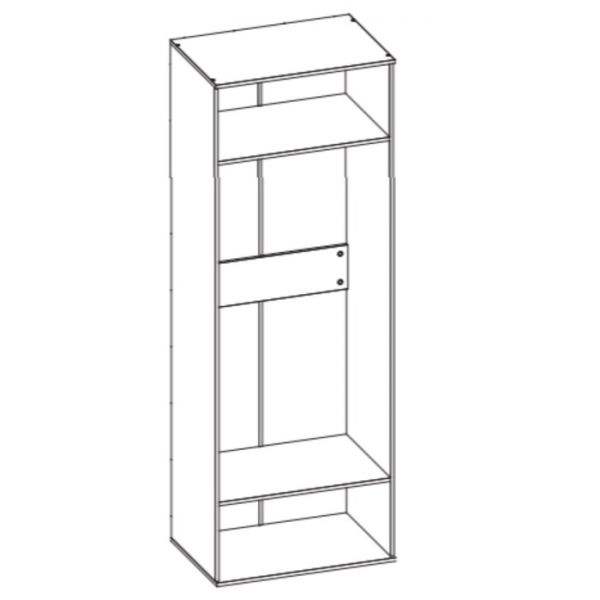 Шкаф многоцелевого назначения Сити-32 1950х800х414 Сосна карелия /Черный Глянец