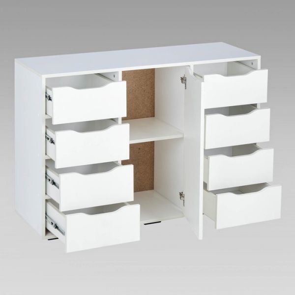 Комод 8 ящик 1 створки Пифагор-3  FAF(8Я1С) навесной/напольный 1150х400х820 Белый матовый