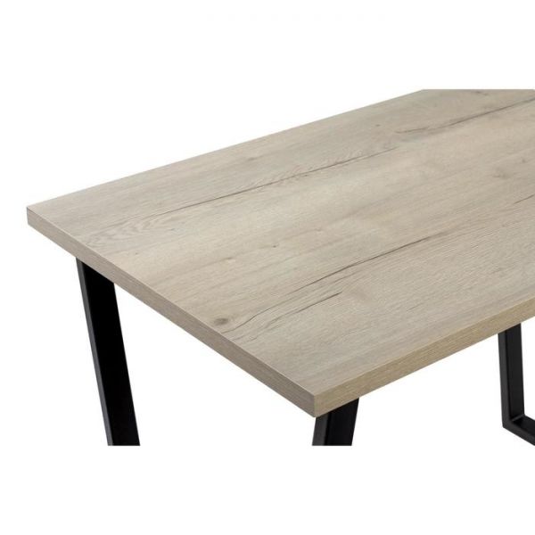 Стол АТЛАНТ-08 1400*900х750 Галифакс белый/Опора АТЛАНТ-Черный матовый