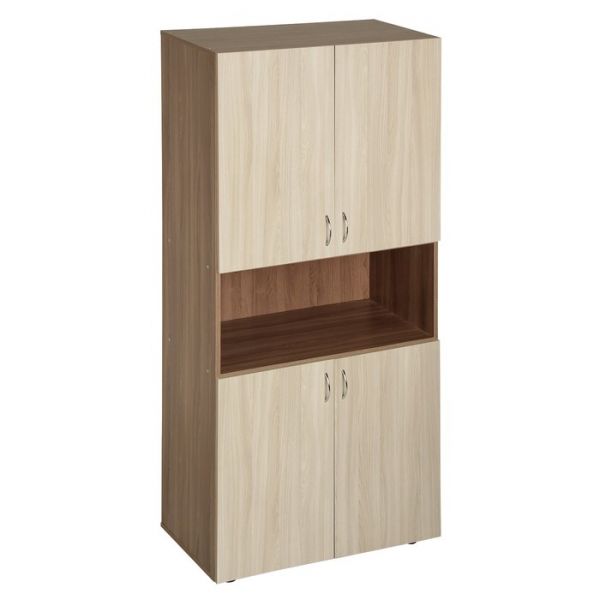 Шкаф для документов с нишей 800х420х1900 Ясень шимо светлый/темный