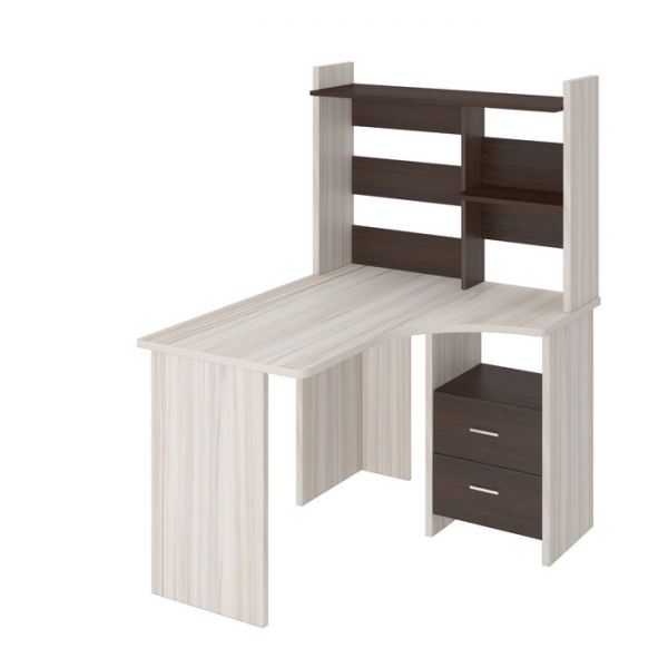 Компьютерный стол, 1000 ? 1200 ? 1520 мм, правый угол, цвет нельсон/белый