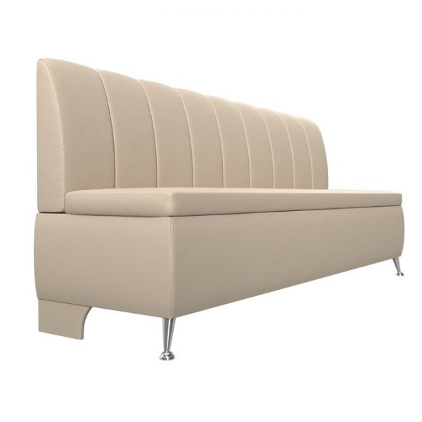 Кухонный прямой диван «Кантри», экокожа, цвет бежевый
