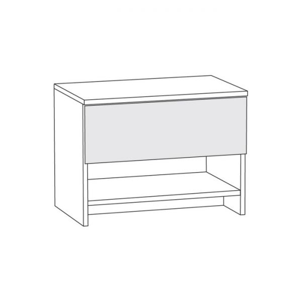 Тумба Юнона, 550х352х413, Дуб белый крафт/Серый шифер