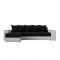 Угловой диван «Дубай», еврокнижка, правый угол, цвет чёрный микровельвет / белая экокожа