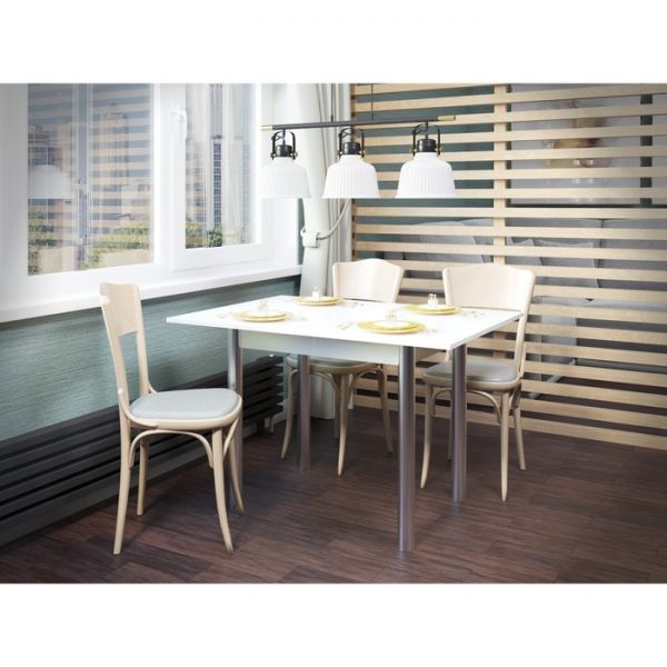 Стол обеденный раскладной СО-06, 800х580(1160)х736, белый