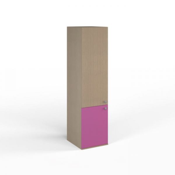 Шкаф узкий ДМ-ШС-4-6, 458 ? 504 ? 1806 мм, ясень шимо