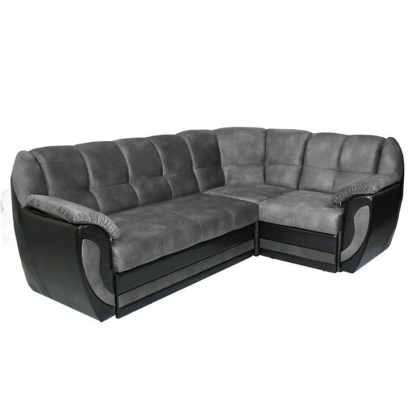 Угловой диван «Афина», механизм дельфин, велюр, цвет бежевый