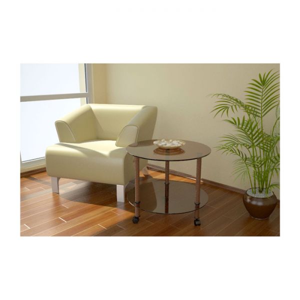 Стол журнальный №29 «Круг», стекло, цвет бронза тонированный