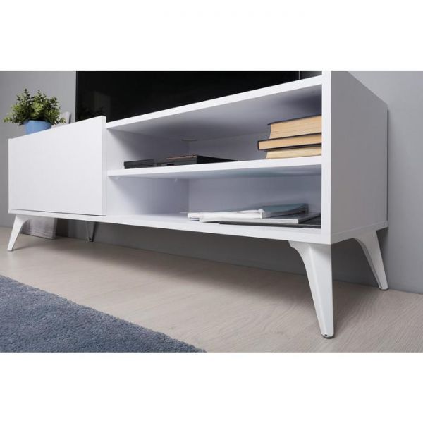 Тумба под ТВ Лайт 13.282, 1400х399х483, Белый премиум