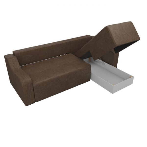 Угловой диван «Элида», правый угол, рогожка, цвет бежевый