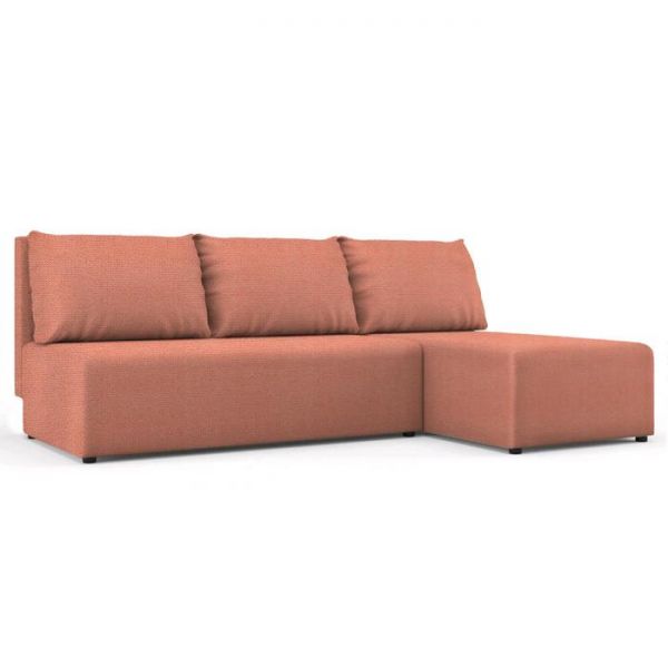 Угловой диван «Алиса», бельевой ящик, еврокнижка, ткань велюр, цвет shaggy azure