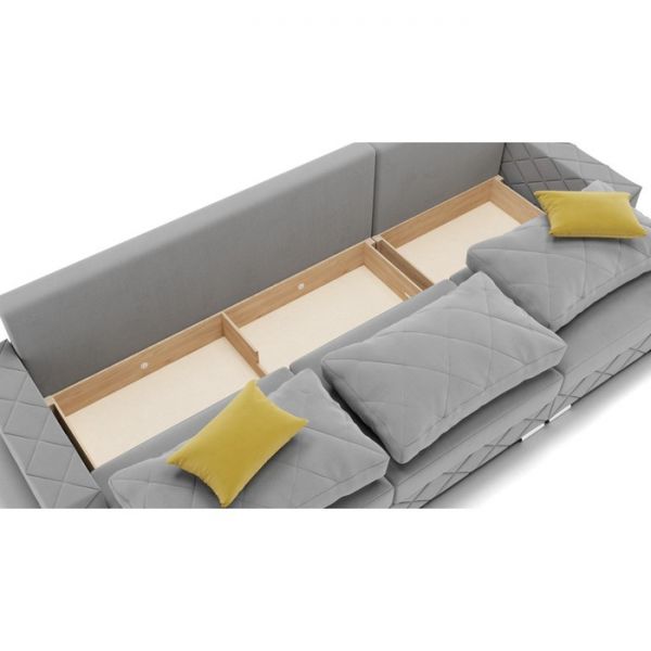 Диван-трансформер с выдвижной оттоманкой «Мартин 1», велюр, цвет альба 044 / альба 071