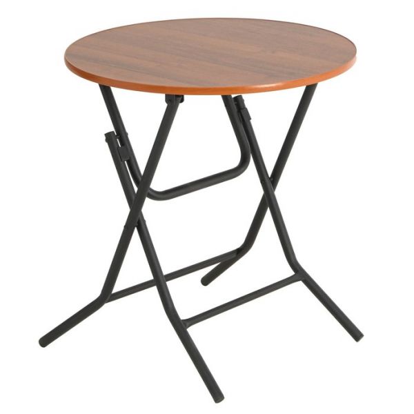 Стол складной Ривьера круглый D700, 700х700х750, Орех ноче Экко/Черный