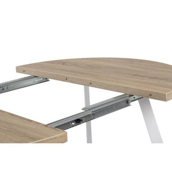 Стол РИМ D-940/1390 Дуб Бардолино серый/Опора РИМ Гаспар-К, белый глянец
