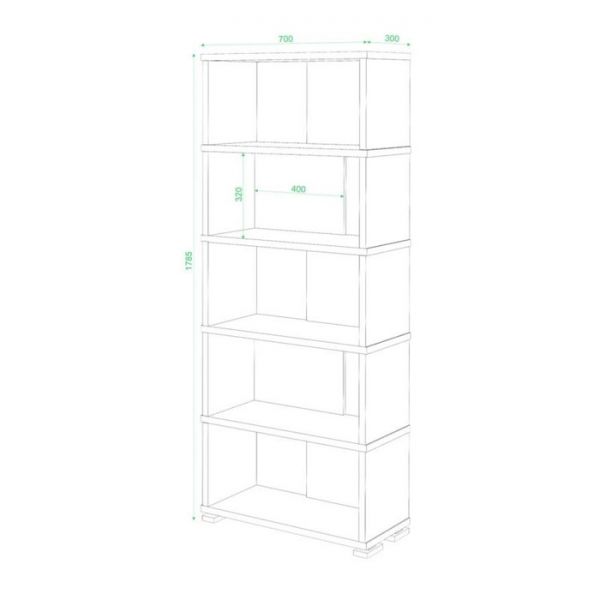 Стеллаж, 700 ? 300 ? 1790 мм, цвет шамони