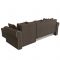 Угловой диван «Рейн», механизм еврокнижка, угол правый, рогожка, коричневый / кант бежевый