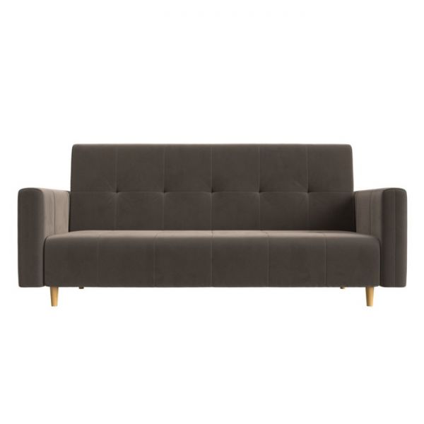 Прямой диван-книжка «Вест», механизм книжка, велюр, цвет бежевый