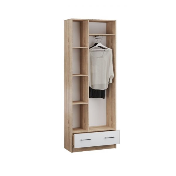 Шкаф двухстворчатый Денвер 800х380х2150 дуб сонома/Белый