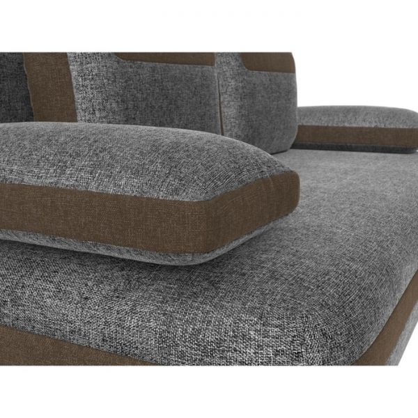 Прямой диван «Каир», механизм еврокнижка, рогожка, цвет серый / коричневый