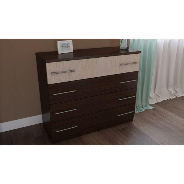 Комод «Аврора», 4 ящика, 1028 ? 400 ? 876 мм, цвет венге / дуб молочный