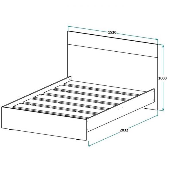Кровать ЛАЙТ 1400х2000 Белый/корпус Дуб Сонома