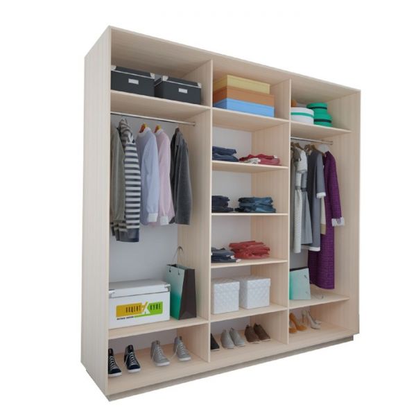 Шкаф-купе «Акцент-Дуэт», 1500 ? 600 ? 2310 мм, зеркало, цвет ясень шимо светлый