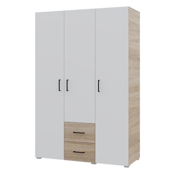 Шкаф Victor, 3 створчатый, с ящиками, цвет белый