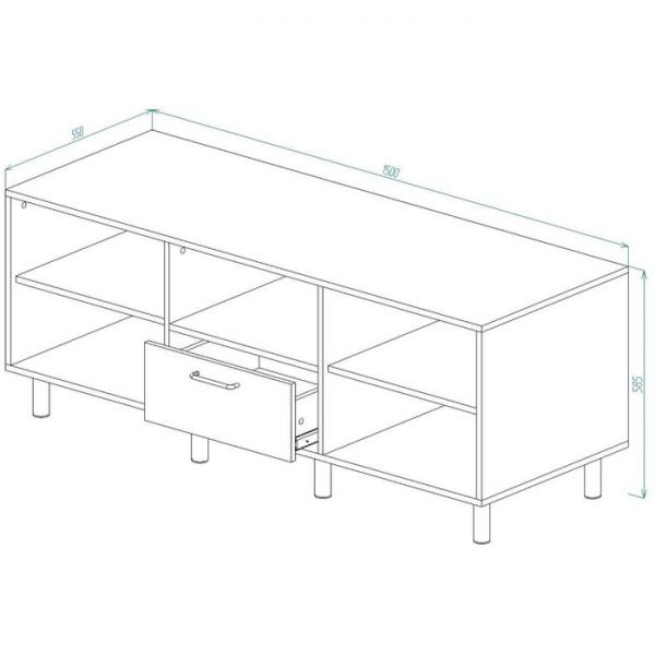 Тумба ЛОФТ для ТВ-20 1500х550х590 Дуб Бунратти/ Малави