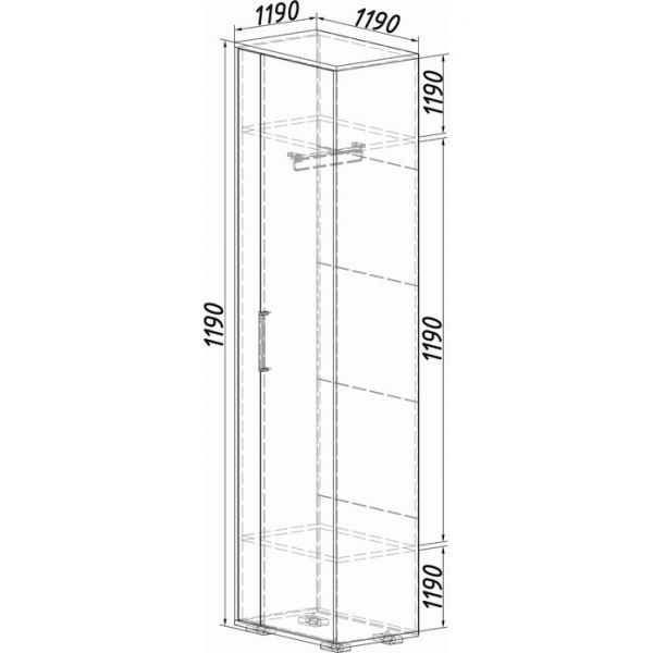 Шкаф Кензо 540х352х2000 крафт/метрополитан грей