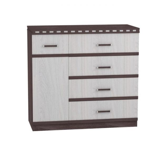 Комод №2 «Ольга 13», 1074 ? 492 ? 1014 мм, цвет ясень анкор тёмный / ясень анкор светлый