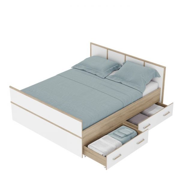 Кровать Сакура LIGHT 2000х1600 дуб сонома/белый