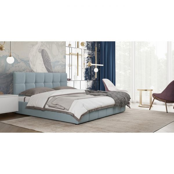 Кровать Хлоя, 1800х2000, ортопедическое осн+ПМ, Макс/Серебристый серый