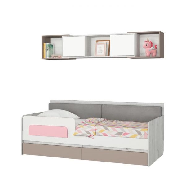 Полка навесная «Зефир № 7.1», 2042 ? 304 ? 400 мм, цвет дуб эльза / мокко