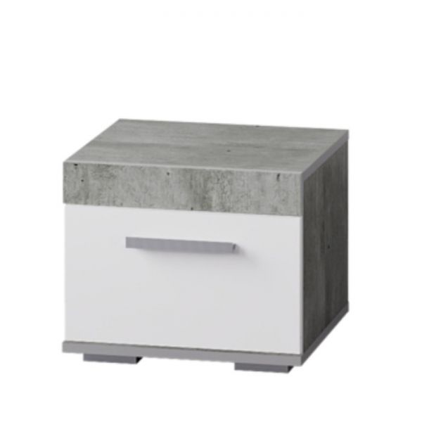 Тумба прикроватная Инстайл 502х382х363 метрополитан грей/белый глянец