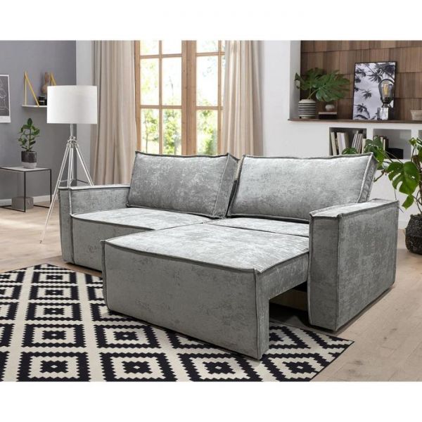 Диван "Бокс", велюр, цвет серый