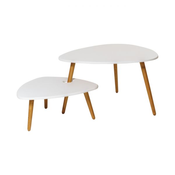 Комплект из двух журнальных столов «Стилгрей», 1200 ? 780 ? 455 мм, цвет белый