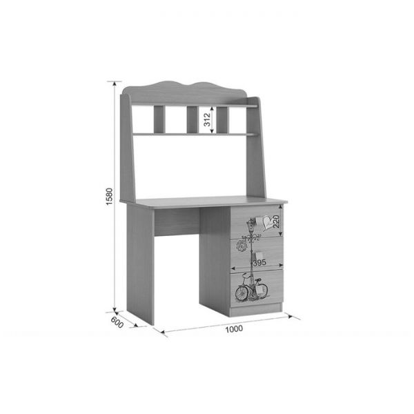 Детский гарнитур Амели №1 (Комплект 7 предметов) дуб млечный