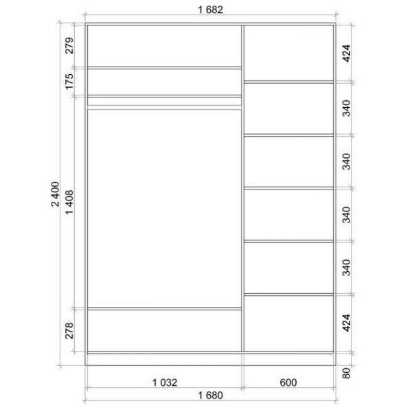 Шкаф-купе Хит-24-17-66  Венге магия, Уголки